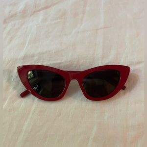 Red Saint Laurent Cat Eye Sunglasses